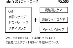 Men’s 365 カットコース ¥5,500 